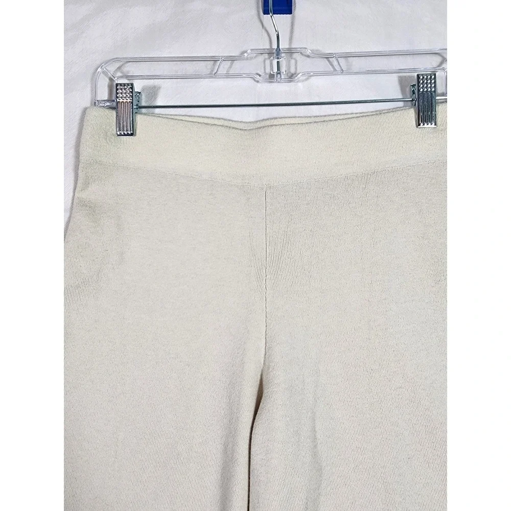 Bailey 44 Womens M Cream Knit Wide Leg Crop Pants Sweater Lounge Coastal Resort - Picture 3 of 8